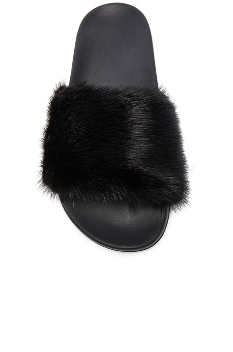 givenchy mink-trimmed rubber slides|Givenchy slides women.